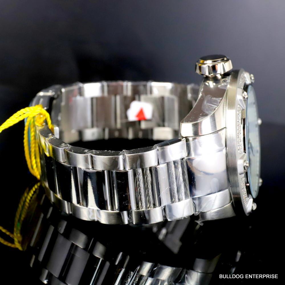 Invicta Bolt Predator 1.8 CTW Diamond Steel Automatic Open Heart 52mm Watch New