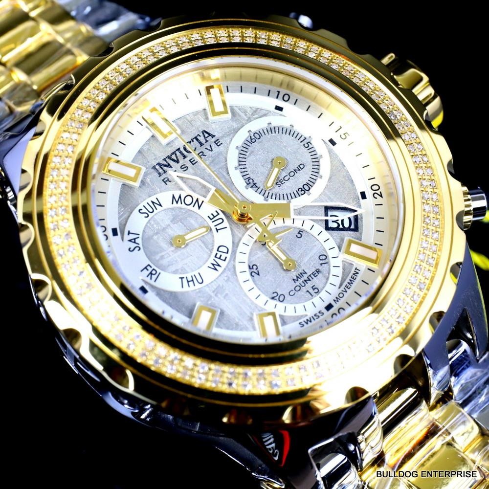 Invicta Reserve Subaqua Specialty Swiss 2 Tone Steel Meteorite Diamond Watch New