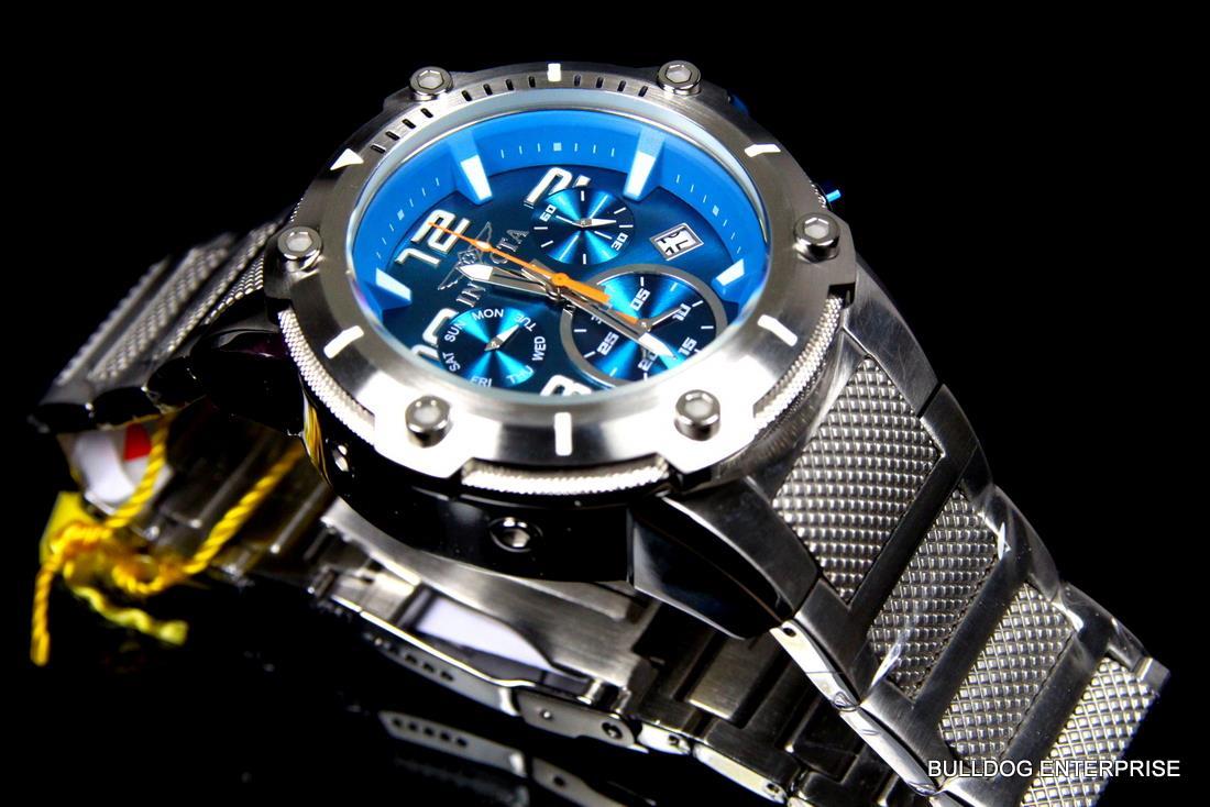 Invicta Speedway XL Teal Blue Stainless Steel Chronograph Swiss Parts Watch New