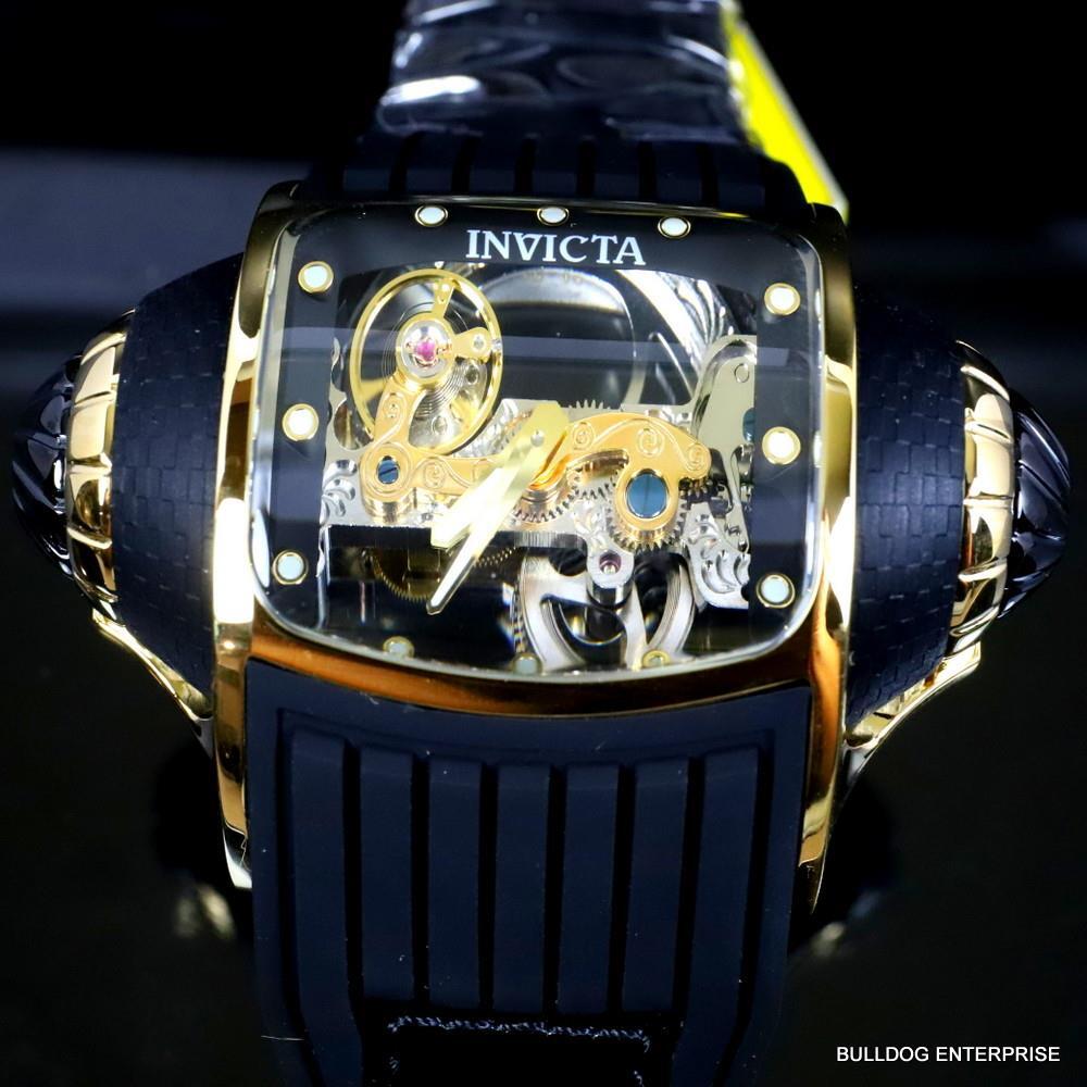 Invicta Vintage Ghost Bridge Automatic Clear Skeletonized Gold 68mm Watch New