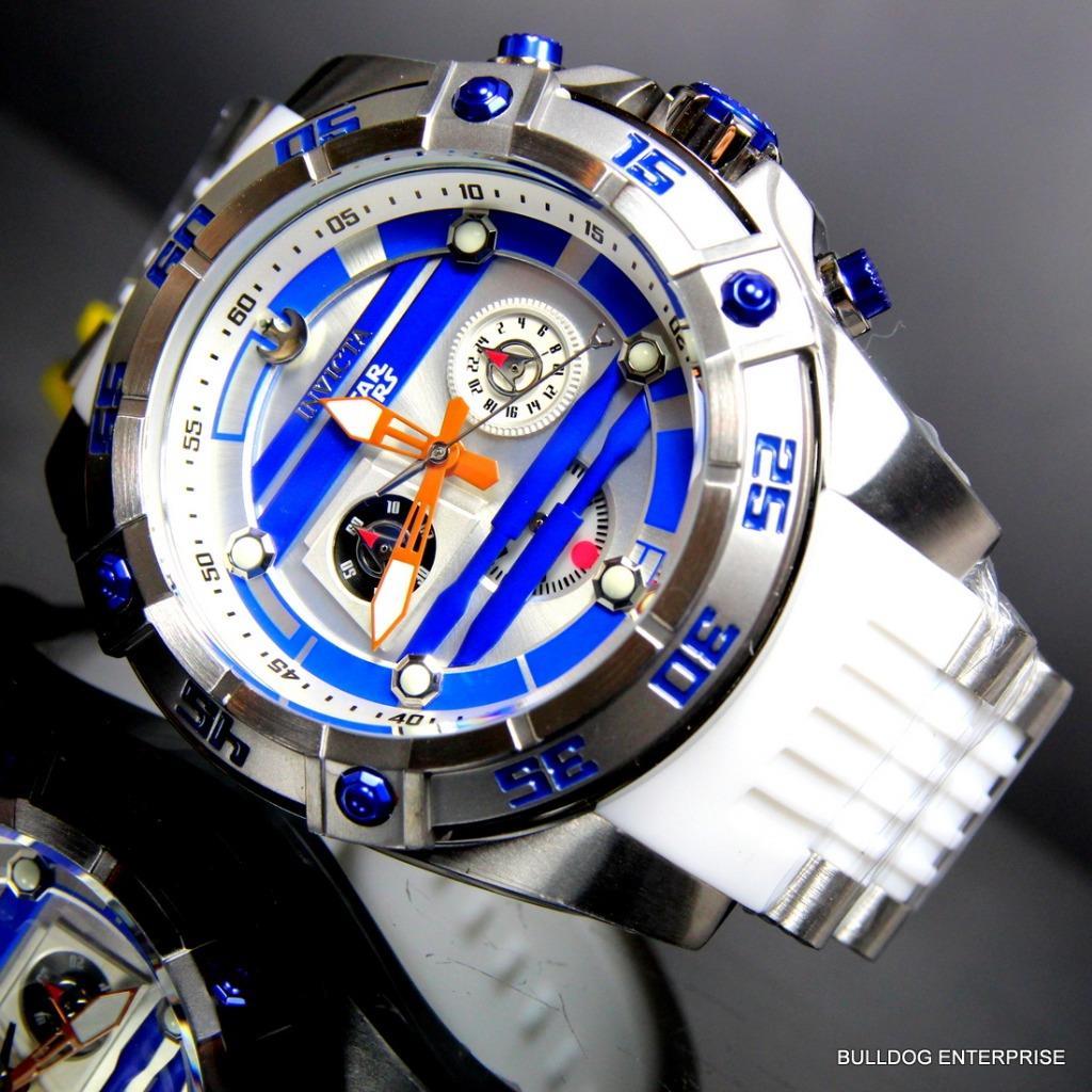 Invicta R2D2 Star Wars Chronograph Limited Edition White 52mm Silicone Watch New