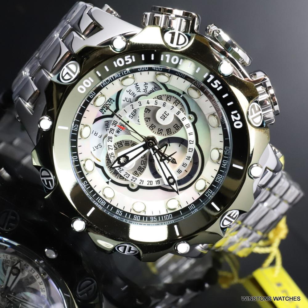 Invicta Reserve Venom Fusian Hybrid Swiss Master Calendar Steel Green Watch New