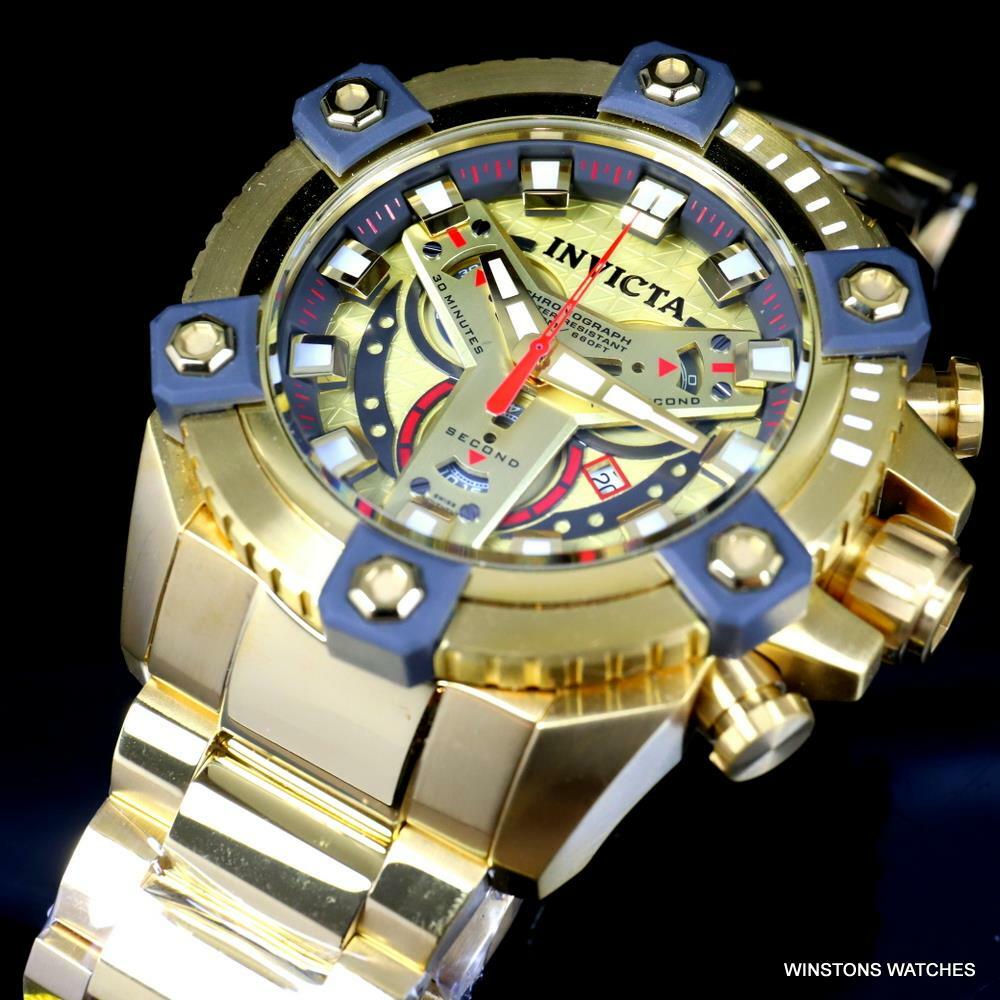 Invicta Grand Octane Coalition Forces 63mm Gold Plated Swiss Mvt Watch New