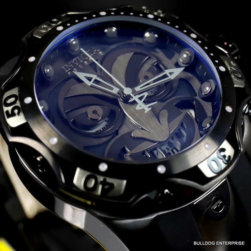 Invicta Reserve Venom DC Comics Joker Black Combat 52mm Swiss Mvt Watch New