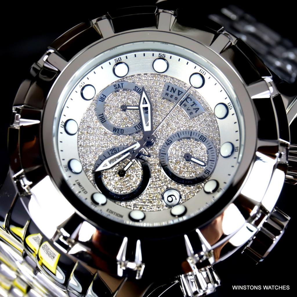Invicta Grand S1 Rally 1.08CTW Diamond Chrono Swiss Mvt 54mm Steel LE Watch New