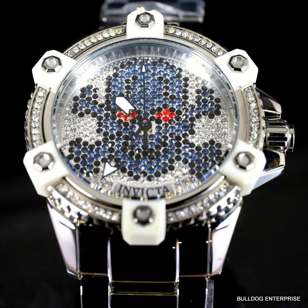 Womens Invicta Octane Skull Sparkling Crystal Stainless Steel 38mm Watch New