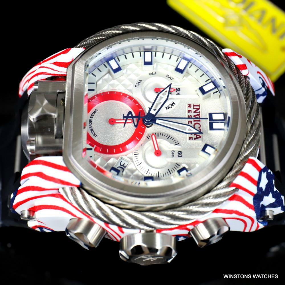 Invicta Reserve Bolt Zeus Magnum USA Flag Graffiti Swiss Mvt Watch 52mm New
