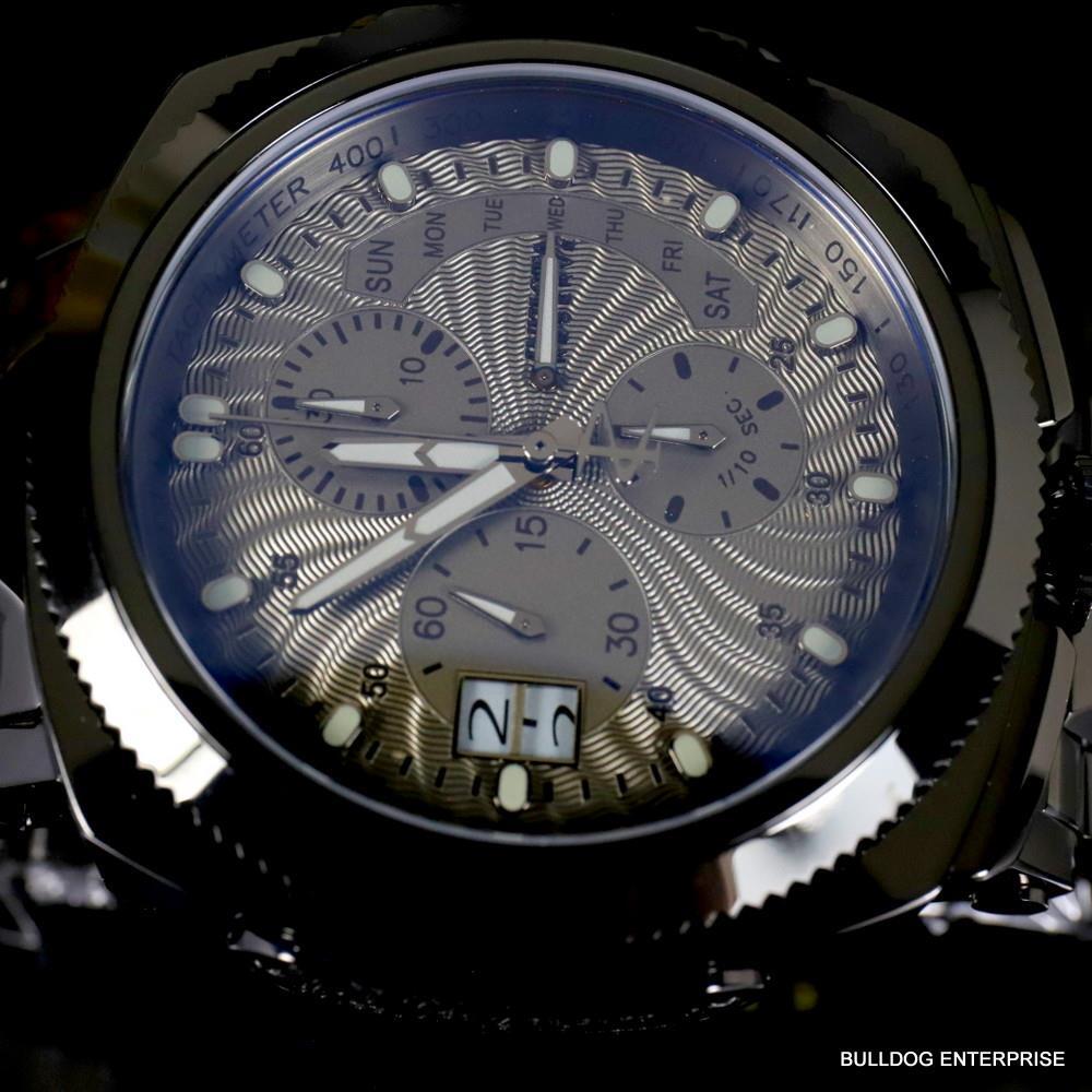 Invicta Reserve Russian Diver Excursion Black Combat Steel Swiss 52mm Watch New