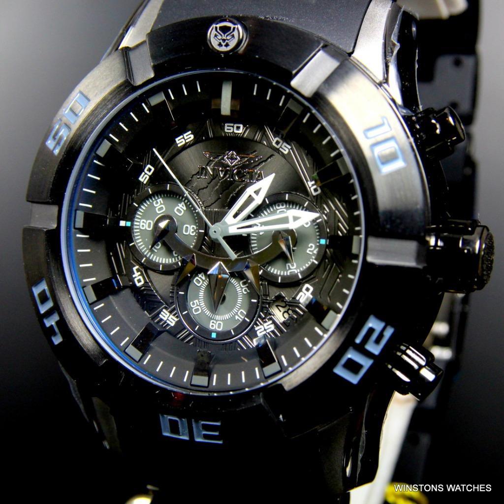 Men's Invicta Marvel Black Panther Sea Spider Sport 50mm Chronograph Watch New
