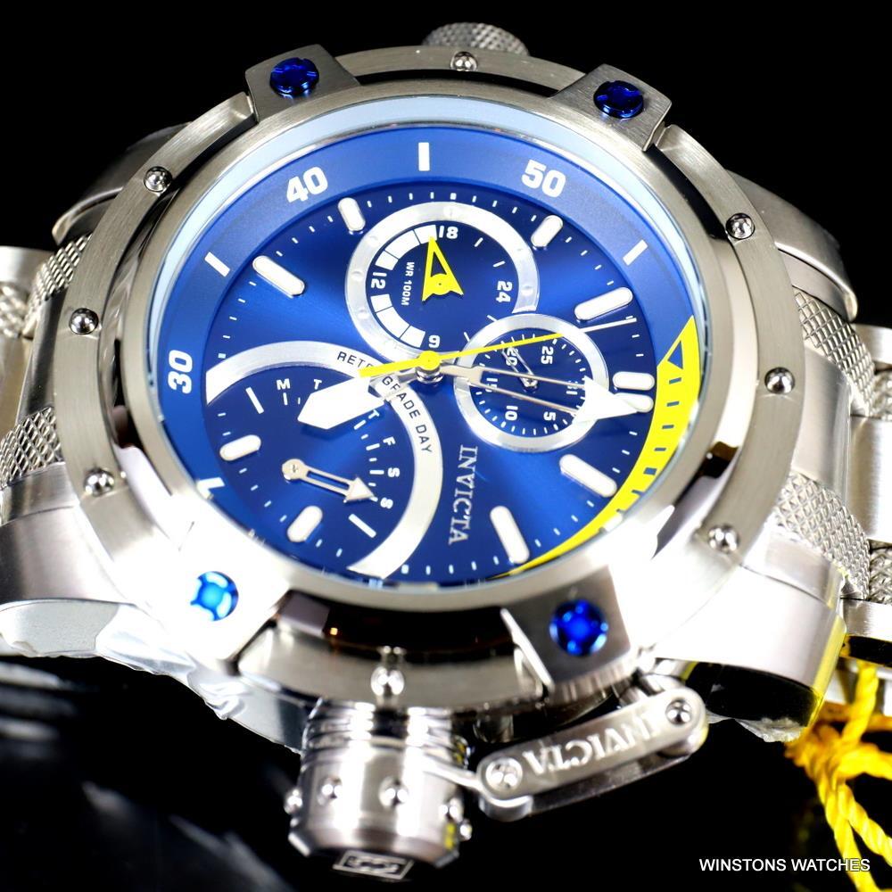 Invicta Coalition Forces Multi Function Stainless Steel Blue 52mm GMT Watch New