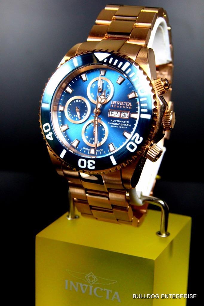 Invicta Reserve Pro Diver Rose Gold Swiss Automatic 7750 Valjoux 18916 Watch New
