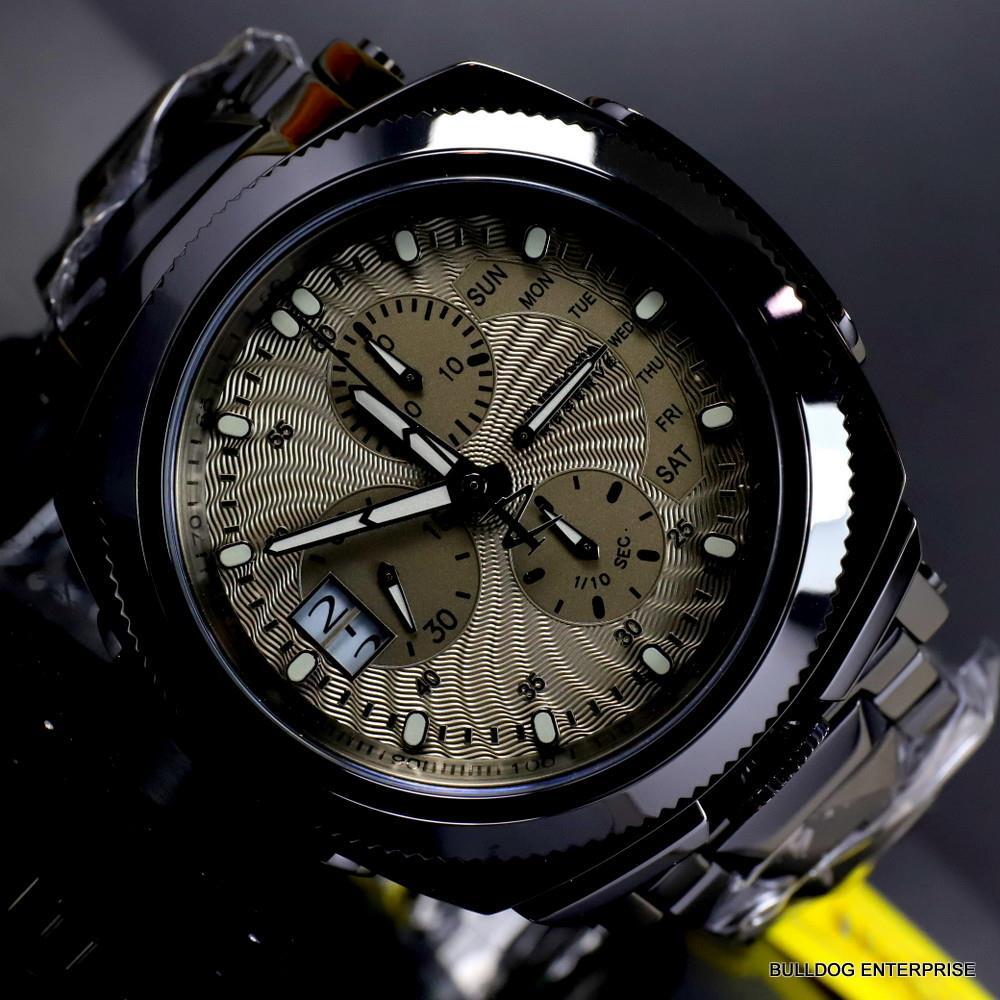 Invicta Reserve Russian Diver Excursion Black Combat Steel Swiss 52mm Watch New