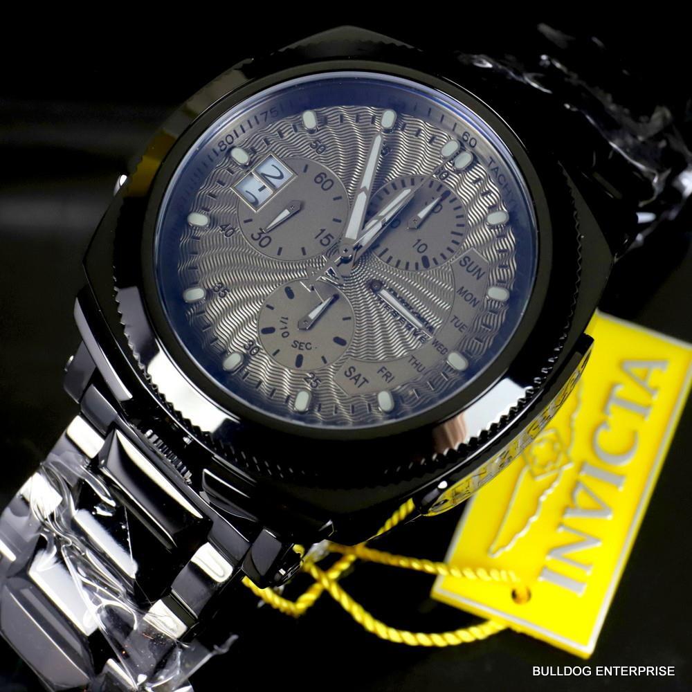Invicta Reserve Russian Diver Excursion Black Combat Steel Swiss 52mm Watch New
