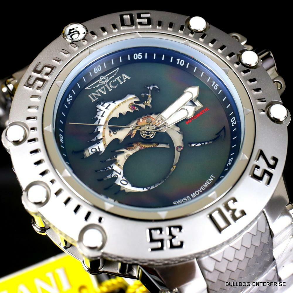 Invicta Subaqua Noma VII Black MOP Dragon Swiss Automatic R150 Watch 52mm New