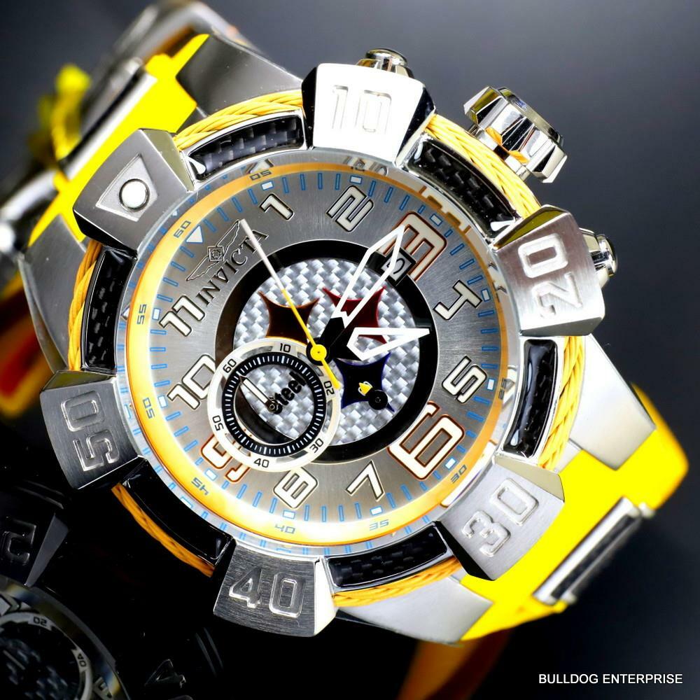 Invicta NFL Pittsburgh Steelers Bolt Next Gen Chronograph Red Watch 52mm New