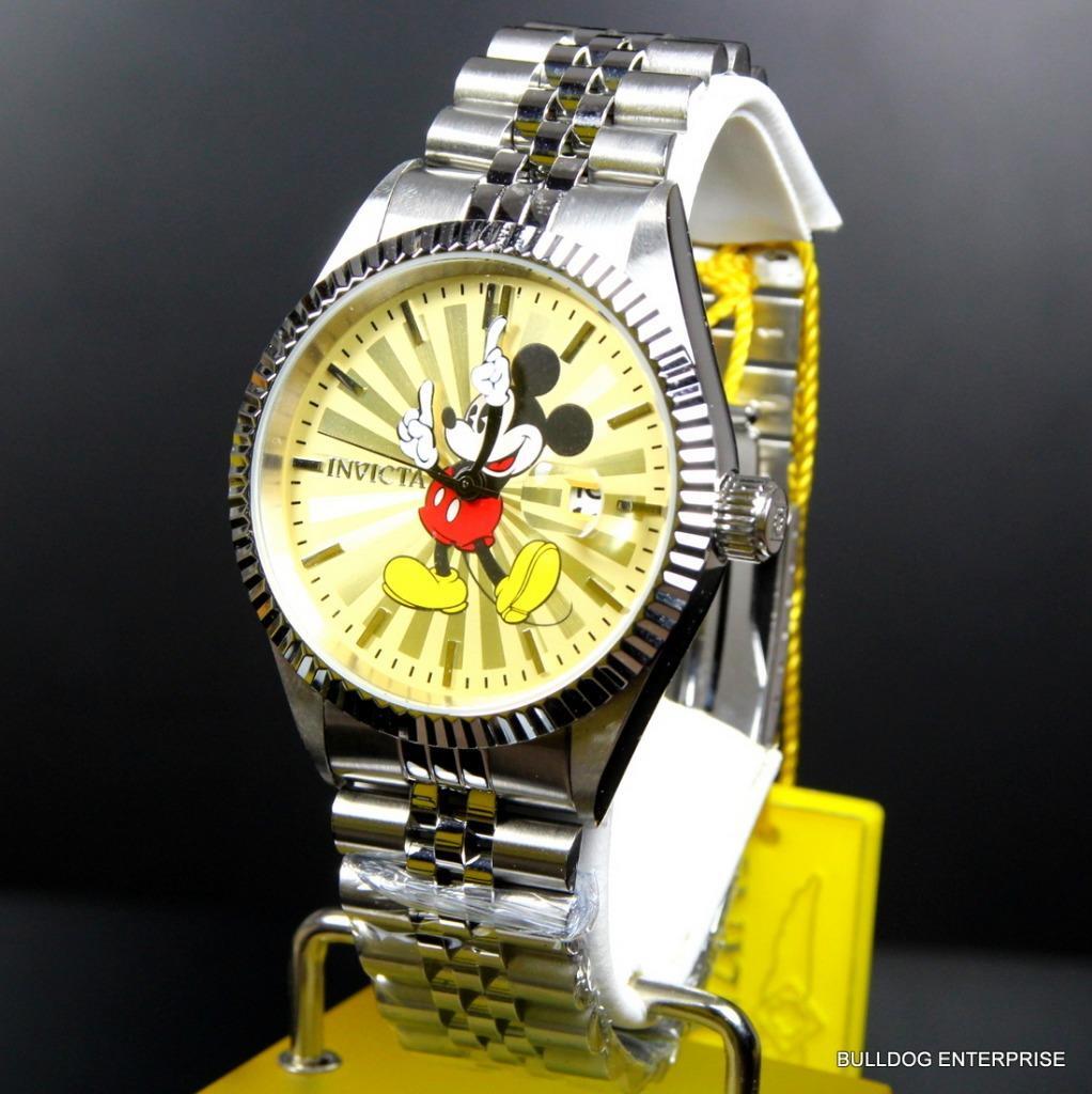 Invicta Disney Mickey Mouse Stainless Steel Champagne Limited Edition Watch New