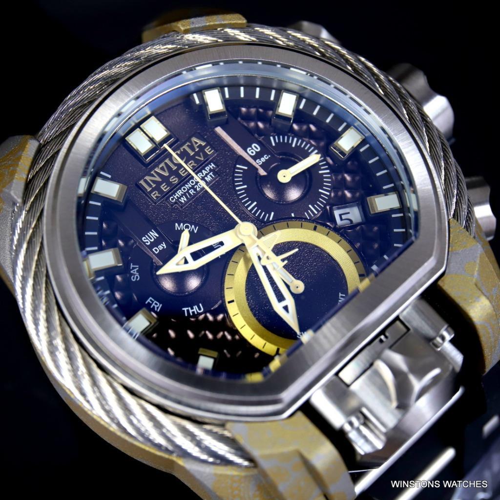 Invicta Reserve Bolt Zeus Magnum Hydroplated 52mm Rubber Swiss Mvt Watch New