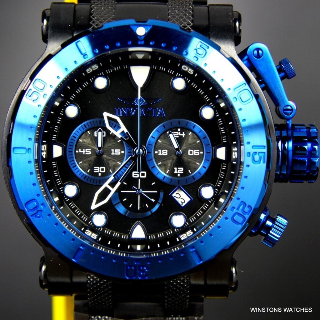 Mens Coalition Forces Black Stainless Steel Chronograph 52mm $1095 Watch New