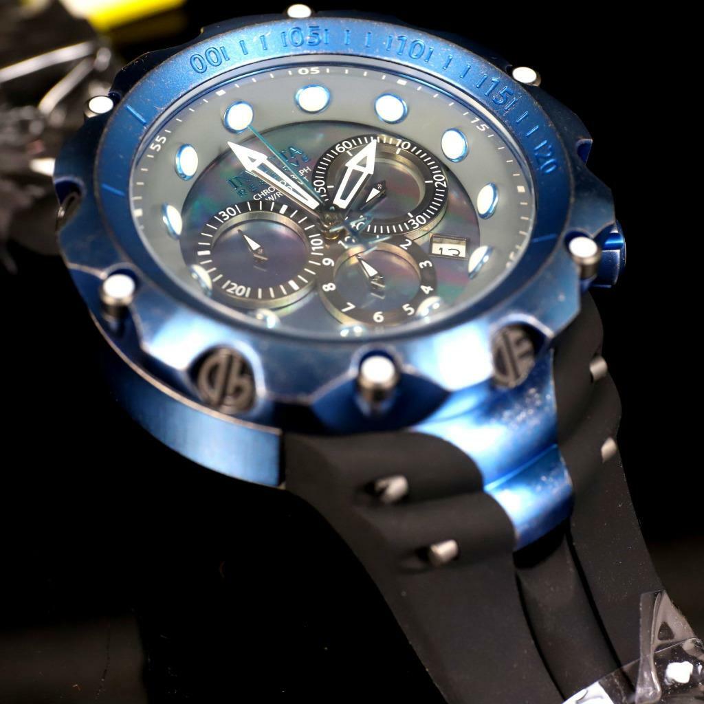 Invicta Reserve Venom Gen II Swiss Made Blue Distressed Black MOP 52mm Watch New