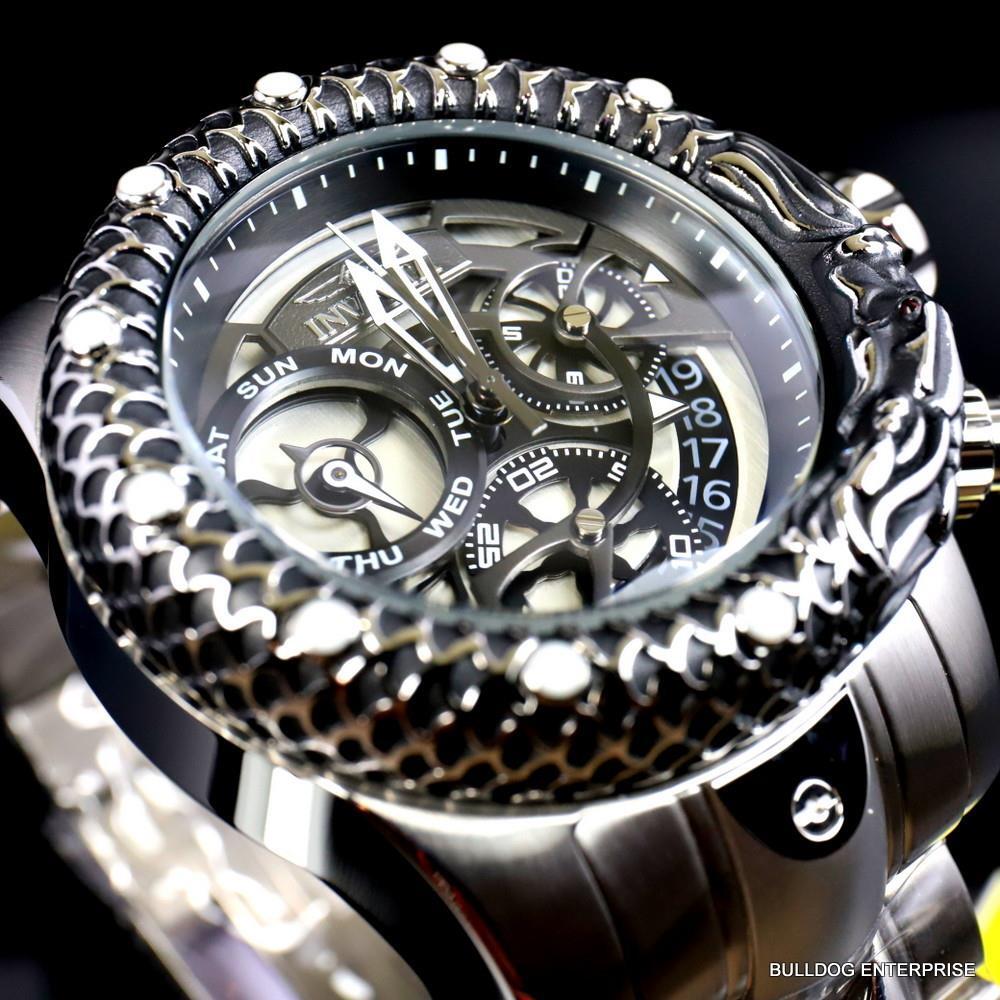 Invicta Venom Subaqua Dragon Scale Stainless Steel Guntmetal 52mm Watch New