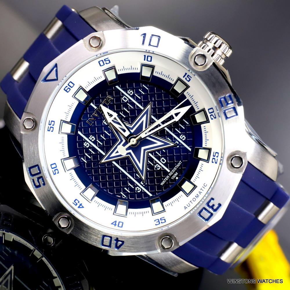 Invicta NFL Pro Diver Scuba Dallas Cowboys Blue Automatic 50mm Watch New