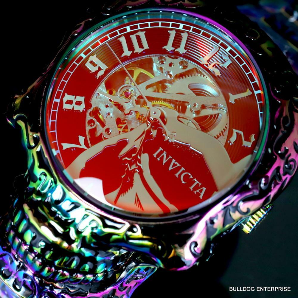 Invicta Artist Skull Automatic Skeletonized Iridescent Steel 50mm Watch New