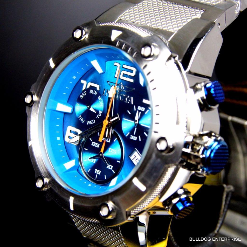 Invicta Speedway XL Teal Blue Stainless Steel Chronograph Swiss Parts Watch New