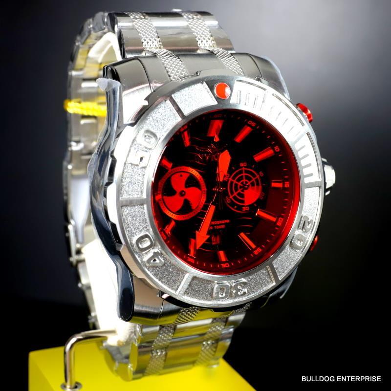 Invicta Coalition Forces Sonar Radar Stainless Steel Red 58mm Chronograph New