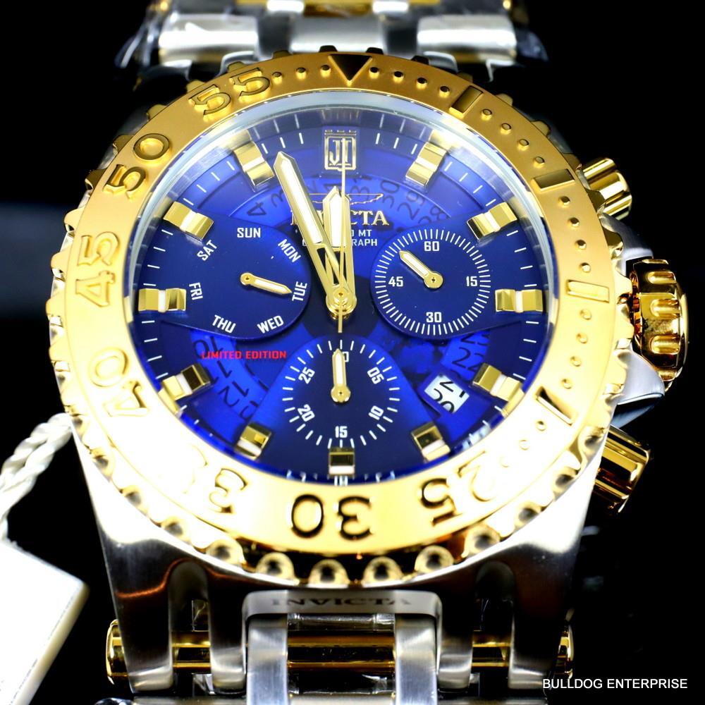 Invicta Jason Taylor Chaos 50mm 2 Tone Steel Blue Chronograph 50mm Watch New