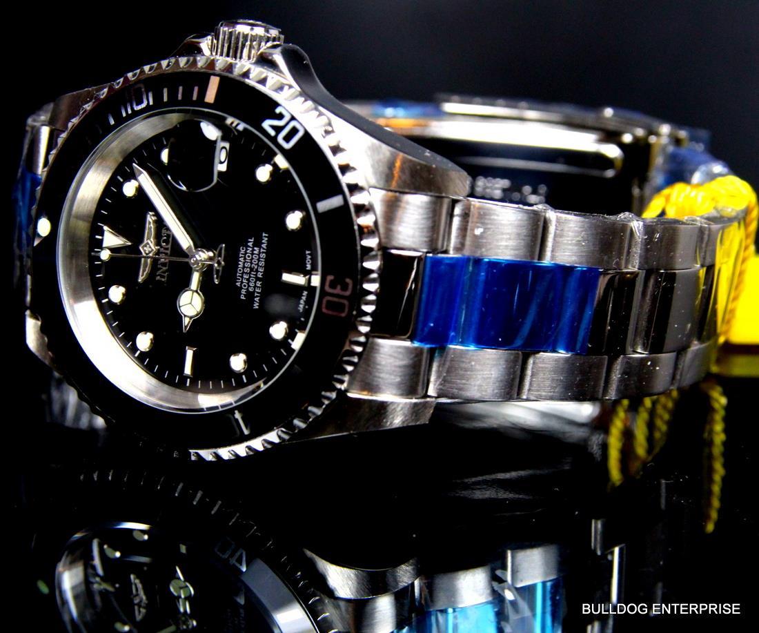 Invicta Pro Diver Steel Silver Tone Black NH35A Automatic Watch Coin Bezel New