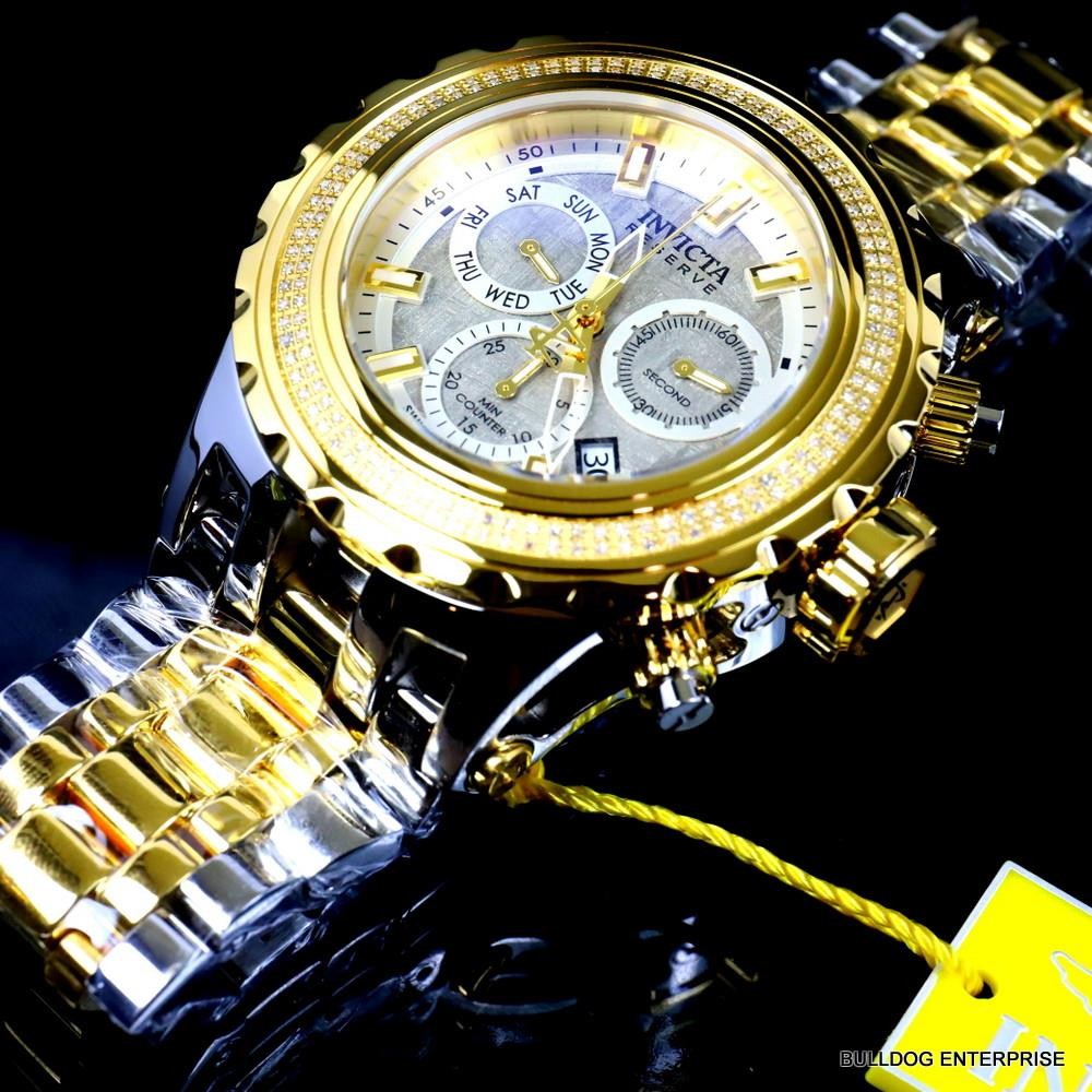 Invicta Reserve Subaqua Specialty Swiss 2 Tone Steel Meteorite Diamond Watch New
