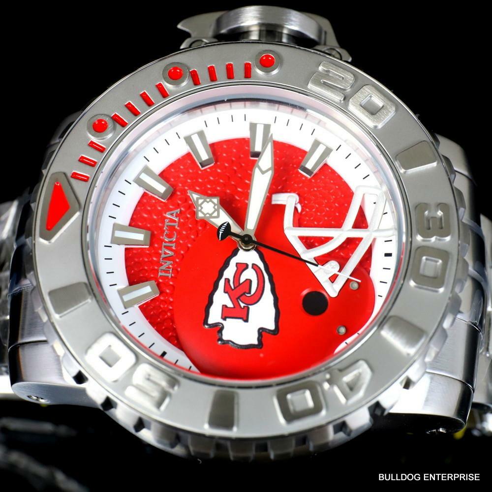 Invicta Sea Hunter Gen II NFL Kansas City Chiefs 70mm Steel Automatic Watch New