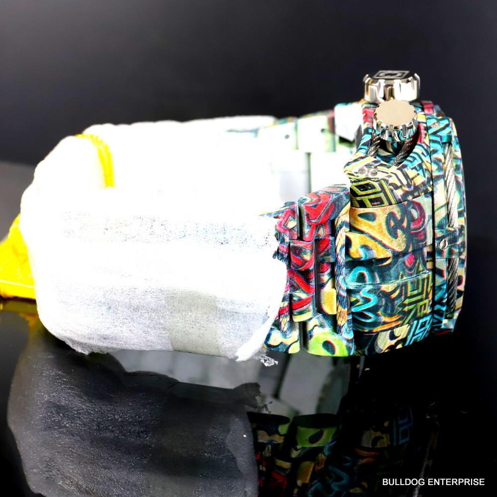 Invicta Bolt Zeus Graffiti Hydroplated Steel White Chronograph Watch 52mm New