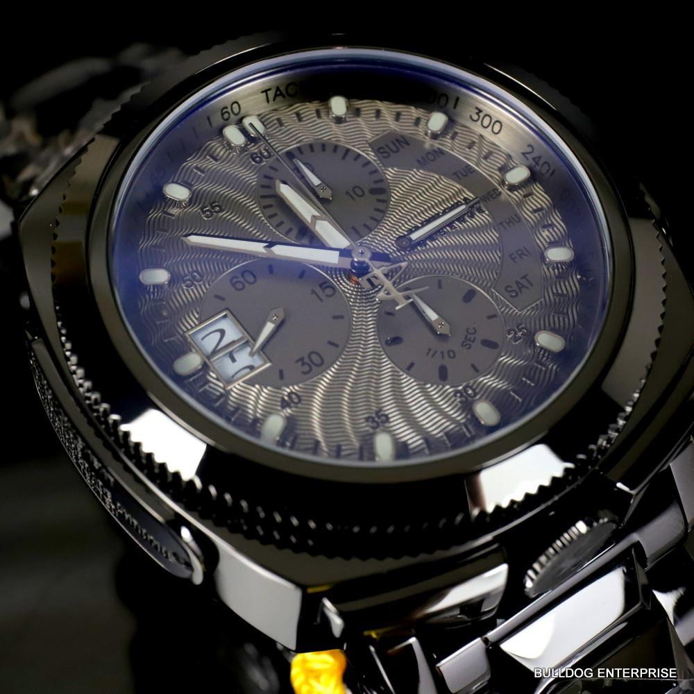 Invicta Reserve Russian Diver Excursion Black Combat Steel Swiss 52mm Watch New