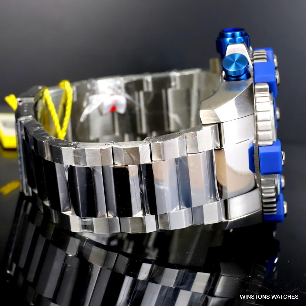 Invicta Reserve Grand Octane 63mm Stainless Steel Swiss Blue Chrono Watch New