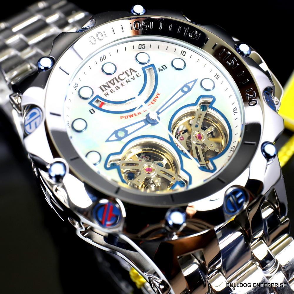 Invicta Reserve Venom Fusion Double Open Heart Automatic Steel MOP Watch New