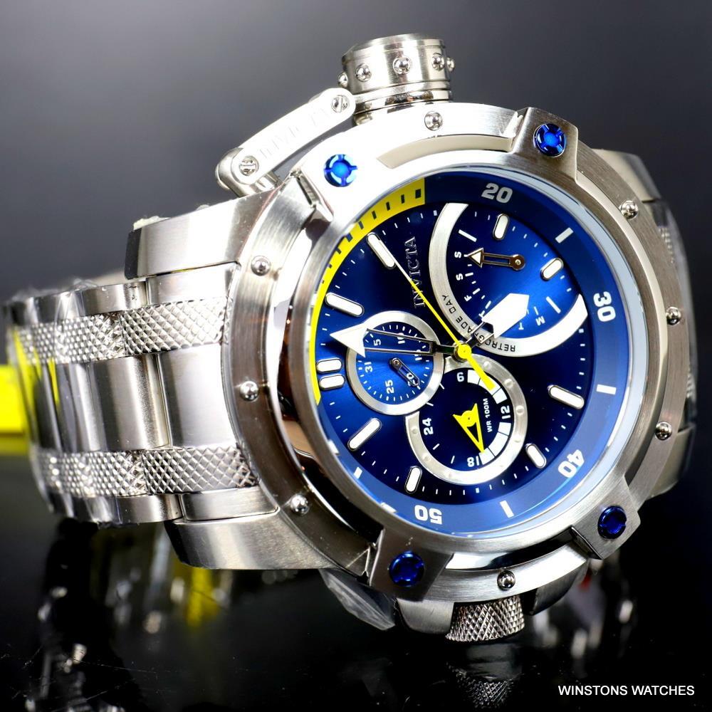 Invicta Coalition Forces Multi Function Stainless Steel Blue 52mm GMT Watch New