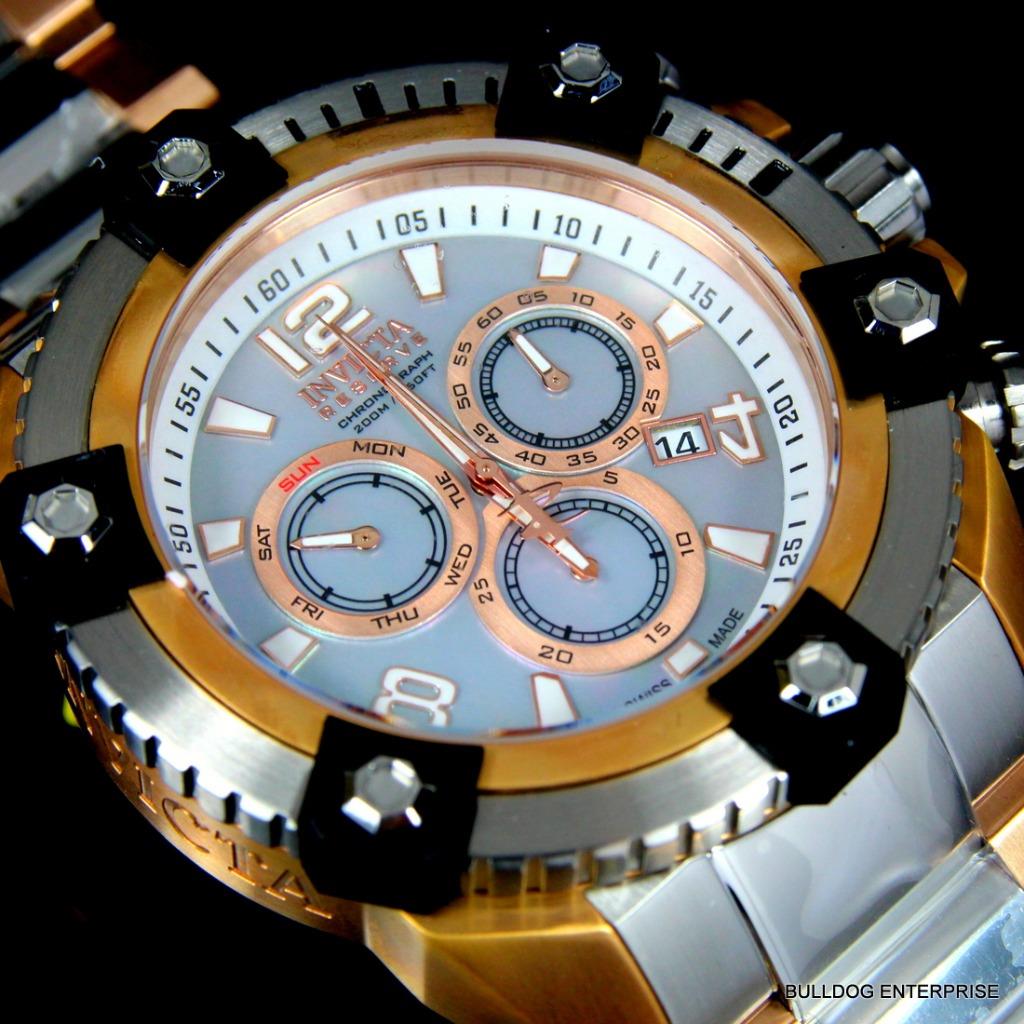 Invicta Reserve Grand Octane Arsenal Rose Gold Silver Swiss Made 63mm Watch New