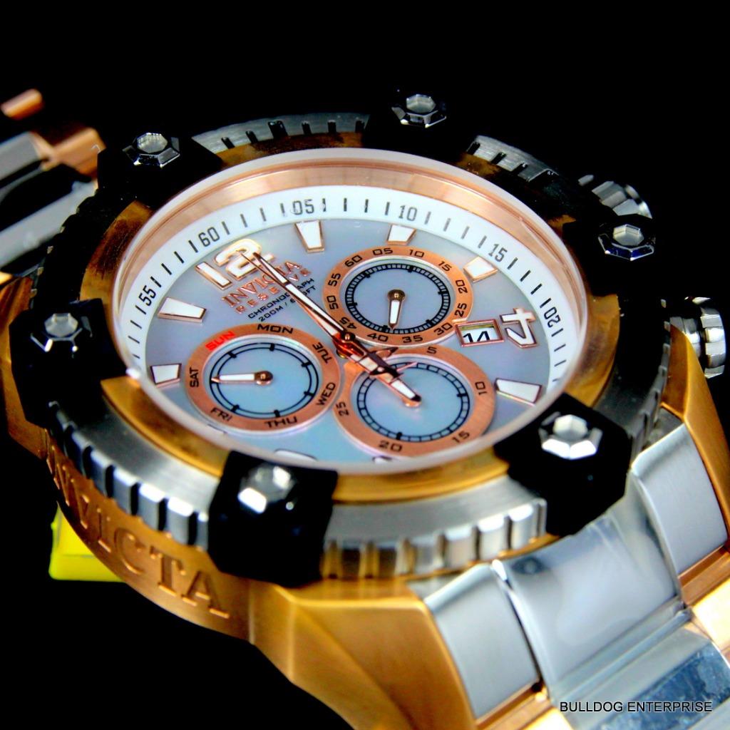 Invicta Reserve Grand Octane Arsenal Rose Gold Silver Swiss Made 63mm Watch New