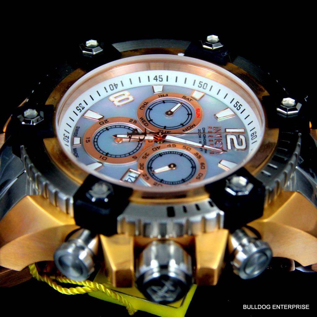 Invicta Reserve Grand Octane Arsenal Rose Gold Silver Swiss Made 63mm Watch New