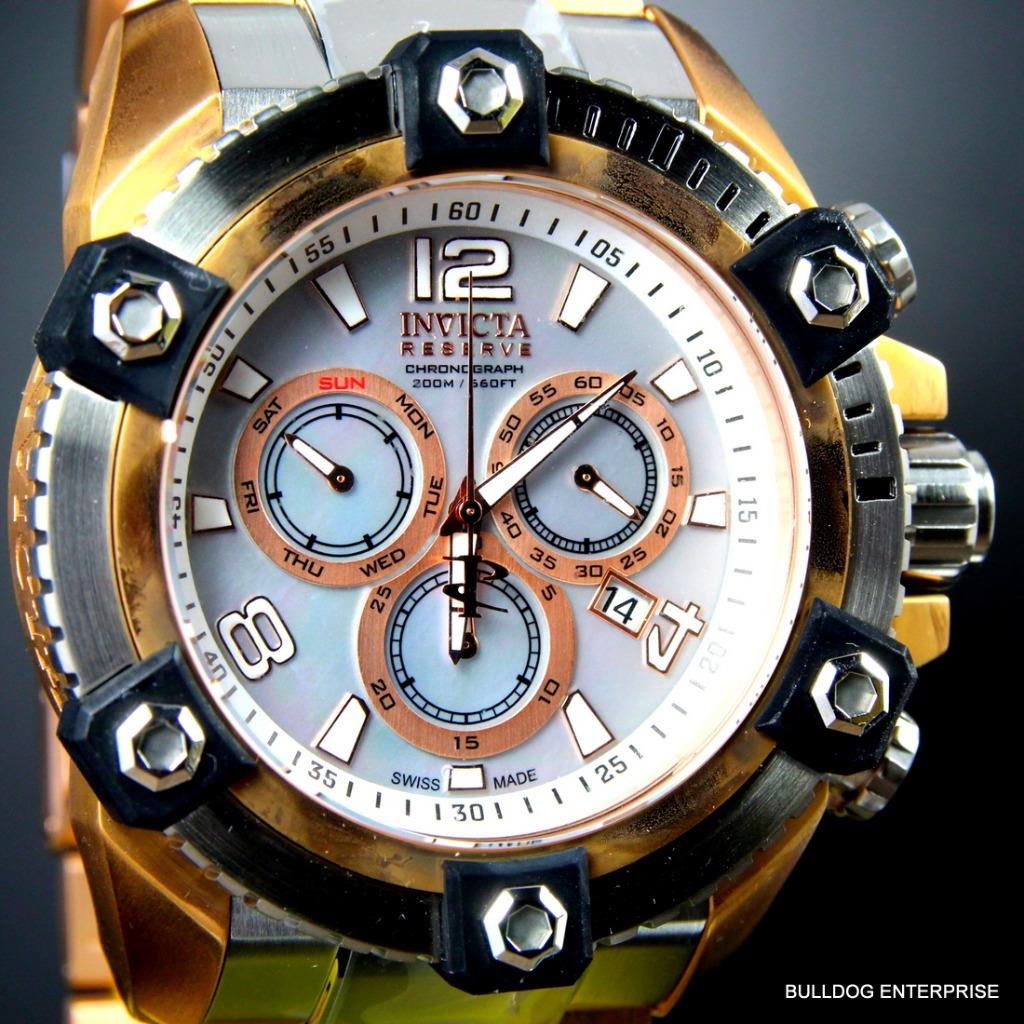 Invicta Reserve Grand Octane Arsenal Rose Gold Silver Swiss Made 63mm Watch New
