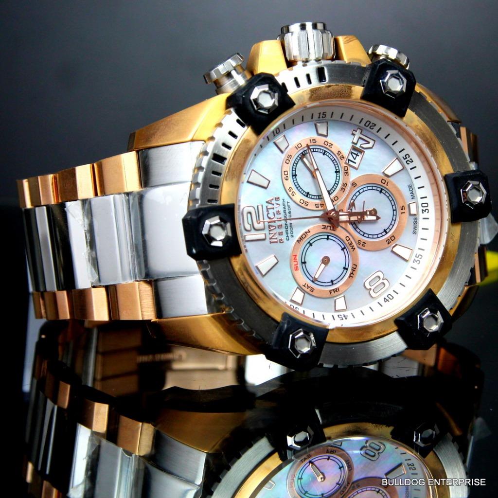 Invicta Reserve Grand Octane Arsenal Rose Gold Silver Swiss Made 63mm Watch New