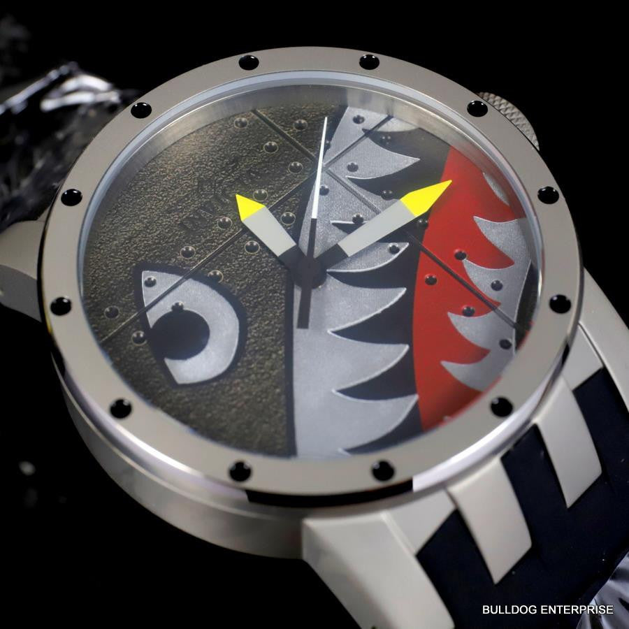 Invicta DNA Bomber Fighter Plane 46mm Shark Gray Black Titanium Watch New