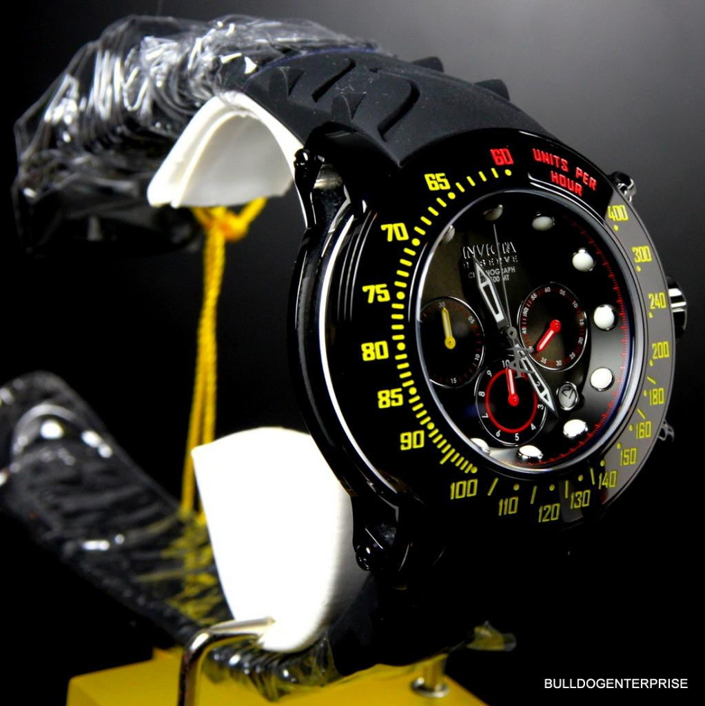 Invicta Reserve Subaqua Trackmaster Black Red Yellow Chronograph Watch New