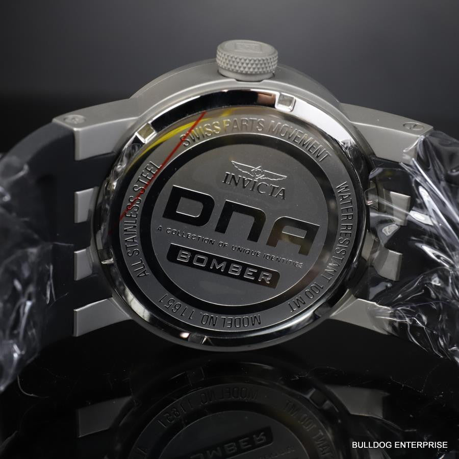 Invicta DNA Bomber Fighter Plane 46mm Shark Gray Black Titanium Watch New