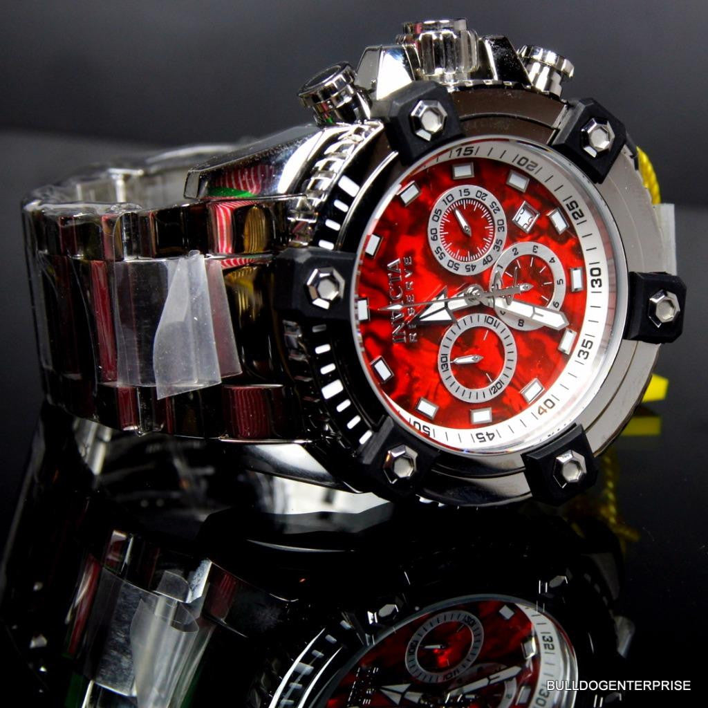 Invicta Reserve Grand Octane Arsenal Red Abalone High Polished 63mm Watch New