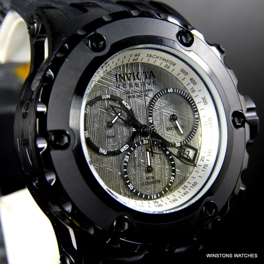 Invicta Subaqua Specialty Meteorite Swiss Made Chronograph 52mm Black Watch New