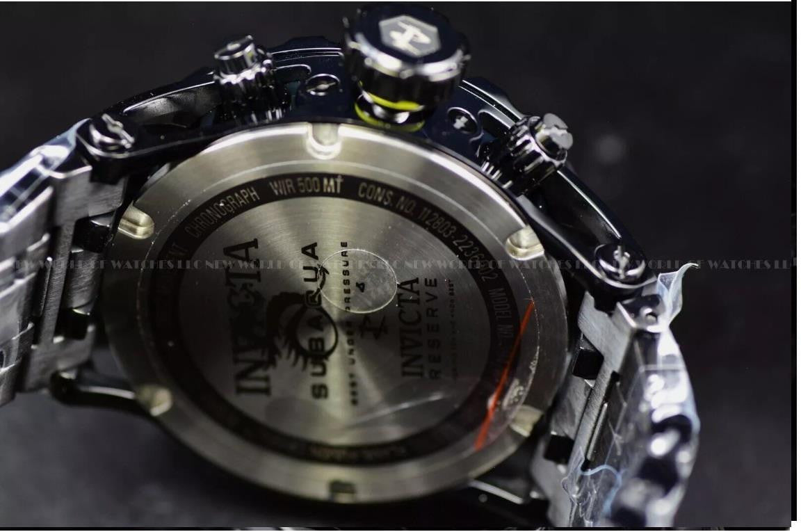 Invicta Reserve Subaqua Specialty 4.14 CTW Black Spinel Abalone Steel Watch New