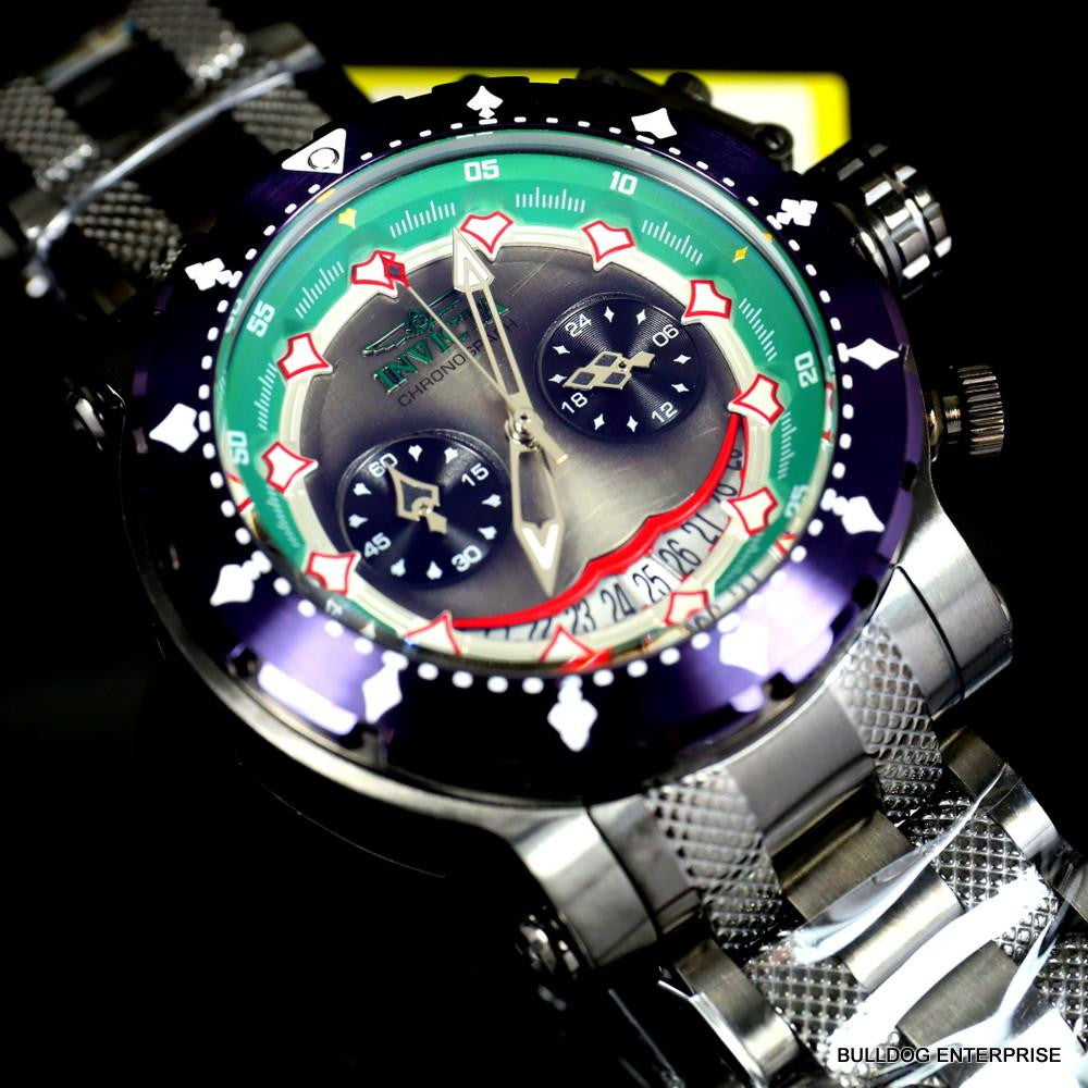 Invicta DC Comics Joker Coalition Forces Steel Chronograph Limited Watch New