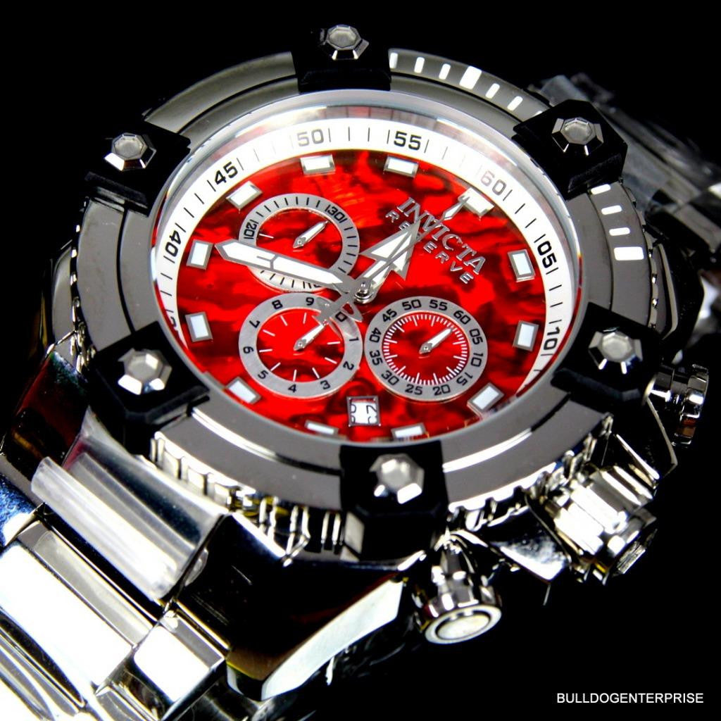 Invicta Reserve Grand Octane Arsenal Red Abalone High Polished 63mm Watch New
